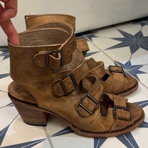 Freebird Real Leather Buckle Heels